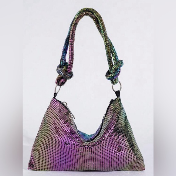 Handbags - P139 Chameleon Colored Purse with Tie Strap & Silver Hardware - Brand New ✨🌈